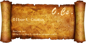 Olbort Csaba névjegykártya