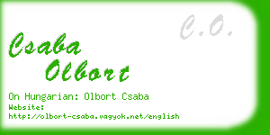 csaba olbort business card